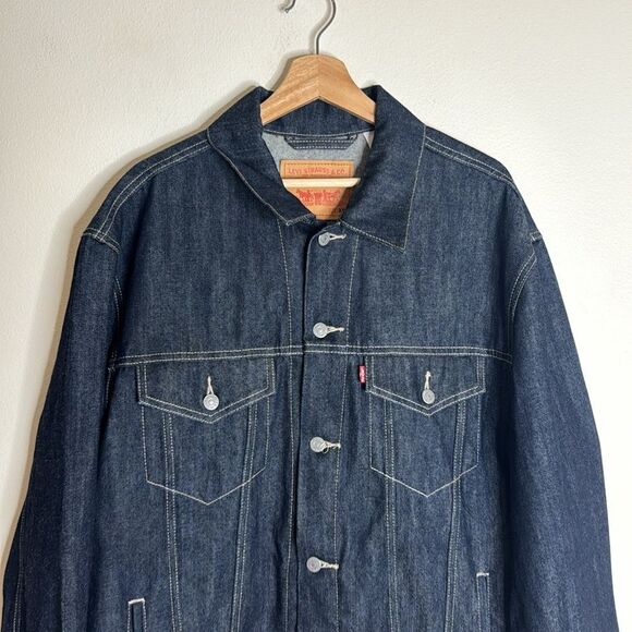 Levis Mens Denim Trucker Jacket Collared Buttondown Outerwear Coat size 2XL - Picture 2 of 11